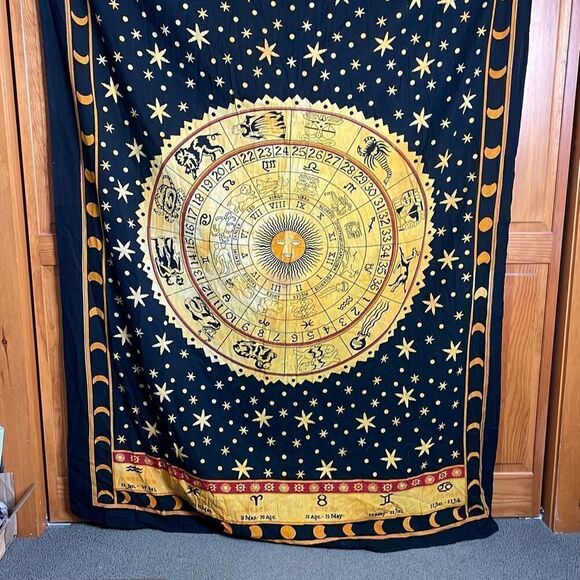 Tapestry Zodiac Sun & Moon Horoscope Astrology Wall Hanging - Picture 2 of 8